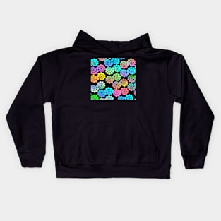 Graphic Spiraling Circles on Black Double Horizontal Kids Hoodie